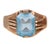 Modern 10k Yellow Gold With Faceted Blue Gemstone Ring For Sale - Image 3 of 8