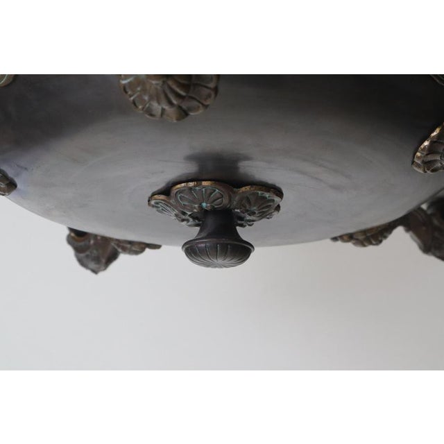 Art Deco Alabaster Chandelier with Floral Decorations, 1930s For Sale - Image 6 of 18