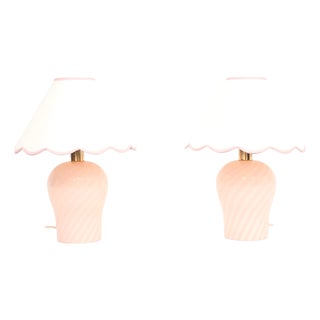 Vintage Italian Murano Glass Table Lamps from Da Vinci, 1980s, Set of 2 For Sale