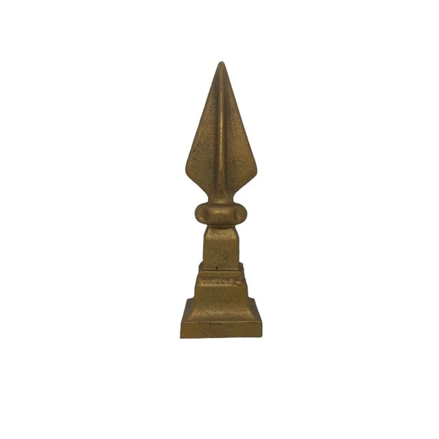 Contemporary Decorative Cast Iron Gold Painted Arrow Finial For Sale - Image 13 of 13