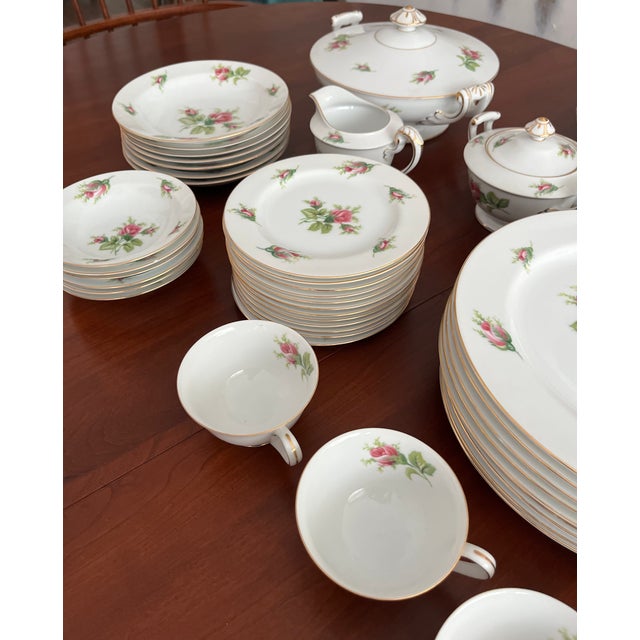 1980s Vintage Wild Rose China Full Dining Set for 6 - 41 pcs For Sale - Image 5 of 11
