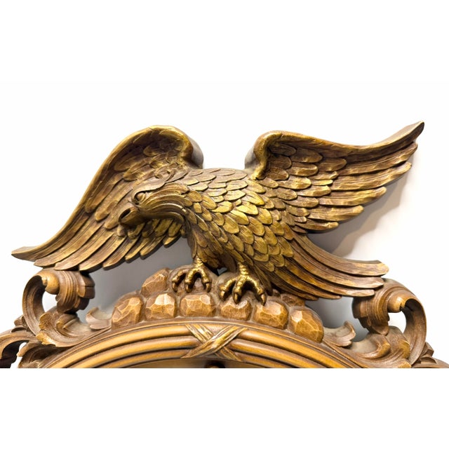 Vintage Americana Federal Style Eagle Convex Resin Wall Mirror Colonial Decor For Sale - Image 4 of 7