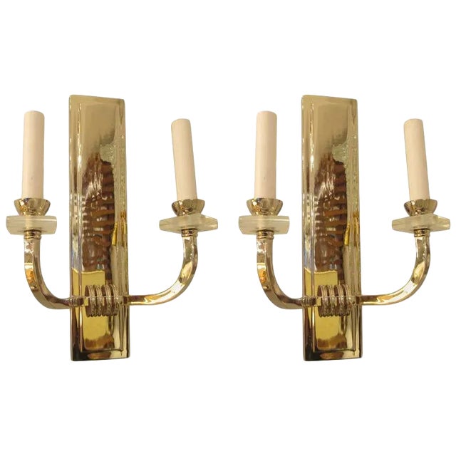 Bespoke Nickel-Plated Two Arms Sconces - a Pair For Sale