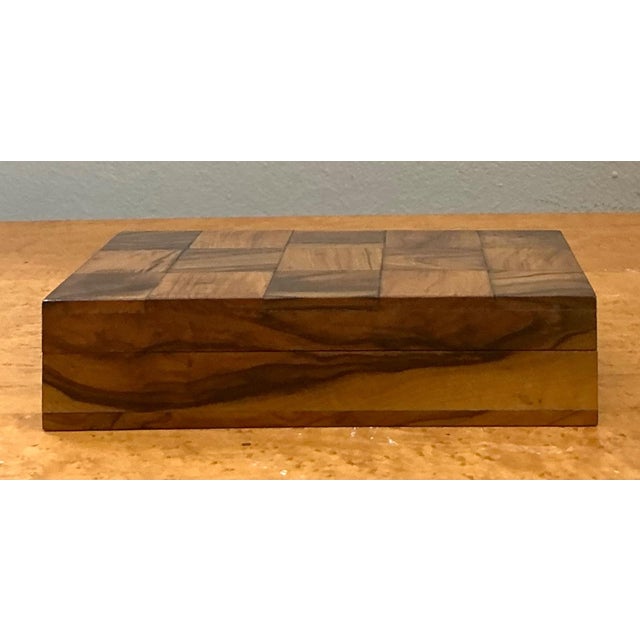 Vintage Checkered Wood Decorative Box For Sale - Image 18 of 18