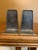 Pair of enameled brass bookends with Holy Family relief panels. Signed Dayagi, Made in Israel.