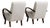 1950-1959 Czech Republic Warm Ivory Boucle Pair Of Bentwood-Arm Lounge Chairs For Sale
