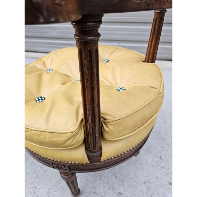 Late 19th Century Antique Pair of French Louis XVI Style Swivel Desk Chairs For Sale - Image 5 of 11
