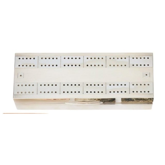 Mid 20th Century Vintage Vanderbilt Whitney Estate George VI Sterling Silver Cribbage Game Set For Sale - Image 5 of 13