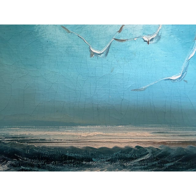 This atmospheric seascape by Roal English captures the power and beauty of the open ocean. Rolling waves crash against...