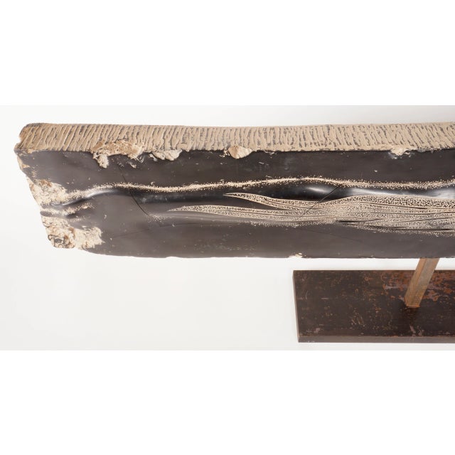 Vintage Etched Stone Spread-Eagle Wings Back Sculpture For Sale - Image 11 of 12