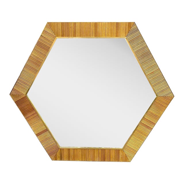 Italian Bamboo Mirror For Sale