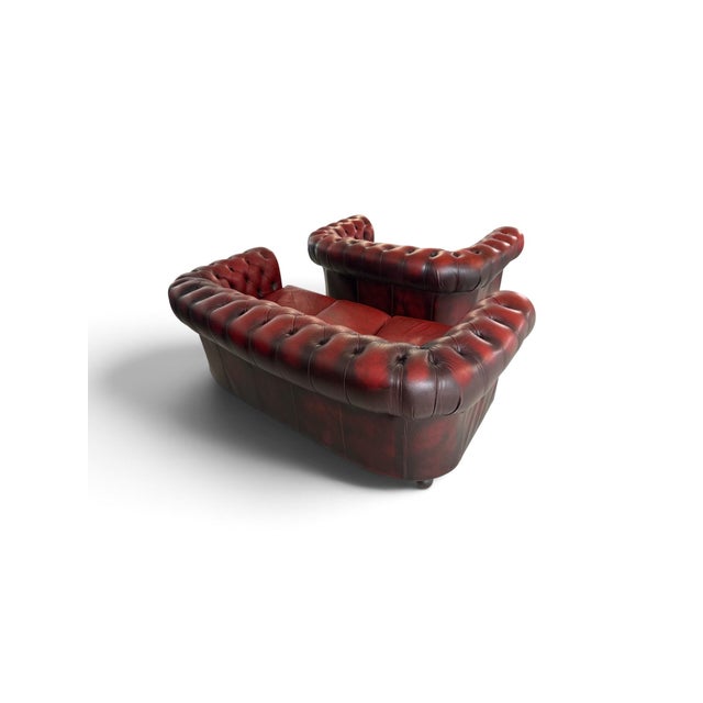 Vintage Chesterfield Sofas in Red Leather, Set of 2 For Sale - Image 5 of 11