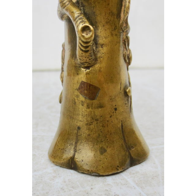 Antique Edo Japanese Bronze Vase Circa Early 1800s For Sale - Image 10 of 10