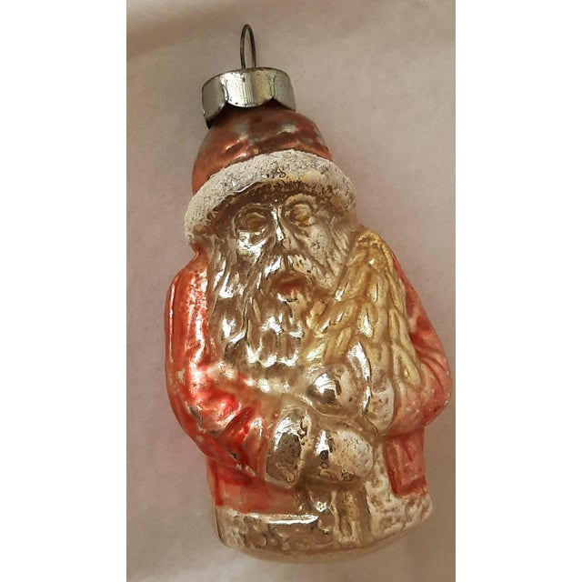 Mercury Glass Santa Christmas Ornament Old St Nick For Sale - Image 4 of 7