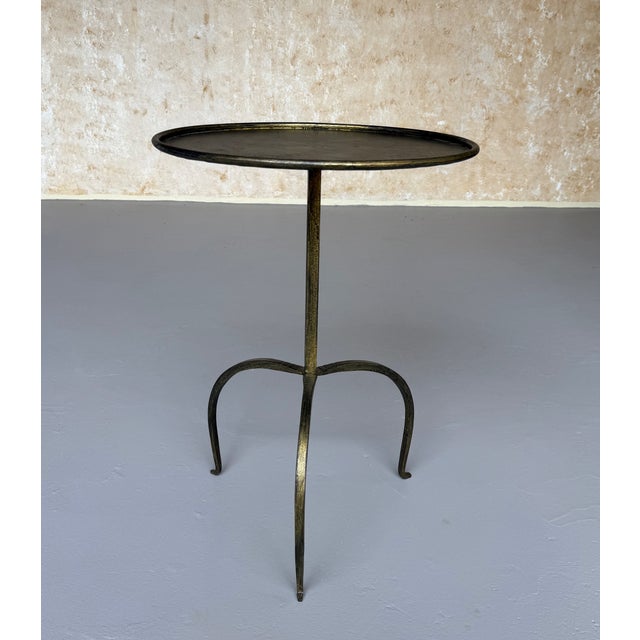 Spanish Iron Drinks Table With Dark Gold Patina For Sale In New York - Image 6 of 13