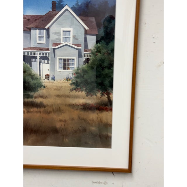 Design Plus Gallery presents Whidby House. a Framed Watercolor by Melinda Cowdrey from 1995. This watercolor depicts a...