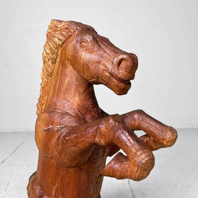 Wood Wooden Mingei Folk Art Horse, Japan, 1950 For Sale - Image 7 of 9