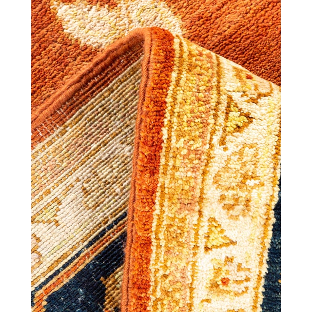 Eclectic, One-of-a-Kind Hand-Knotted Area Rug in Orange, 9' 0" x 11' 10" For Sale In New York - Image 6 of 8