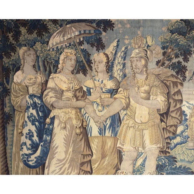 Monumental 18th Century Flemish Verdure Tapestry With Classical Scene For Sale - Image 9 of 13