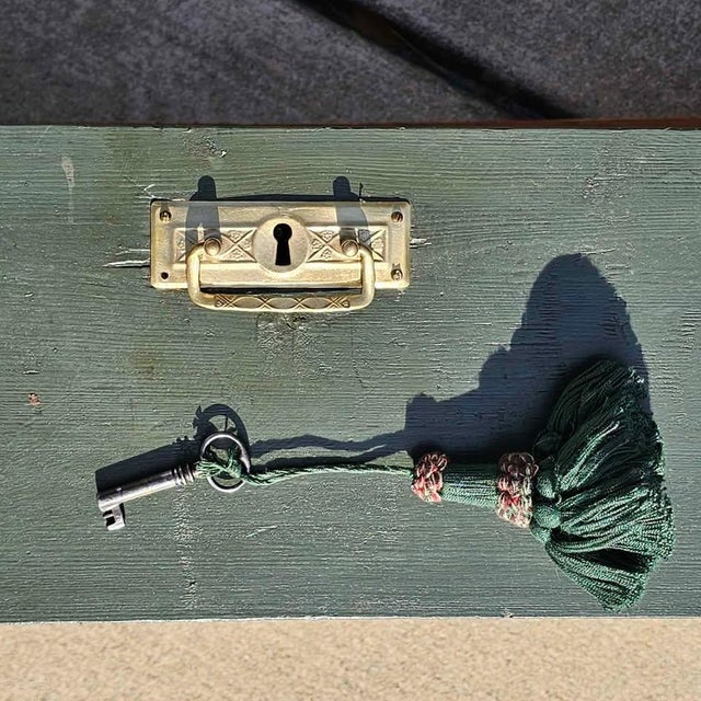 Gorgeous Early 1800s German Hand-Painted Folk Art Wardrobe, Authentic Marriage/Bridal Wardrobe For Sale - Image 6 of 11