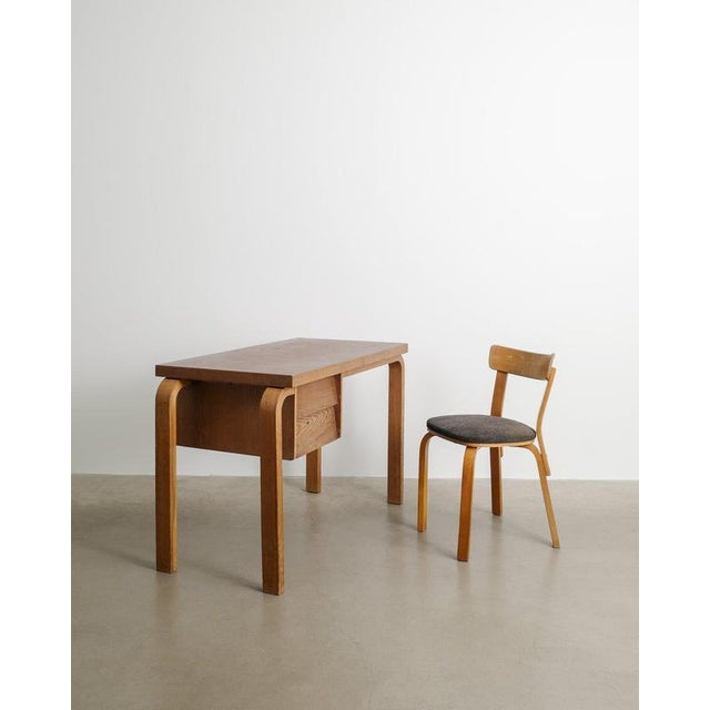 Early Finnish Mid-Century Wooden Desk & Chair by Alvar Aalto for Stylchair, 1940s, Set of 2 For Sale - Image 13 of 13