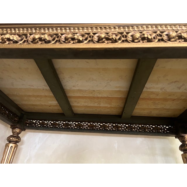 French 19th Century Marble Top Giltwood Table For Sale - Image 10 of 12