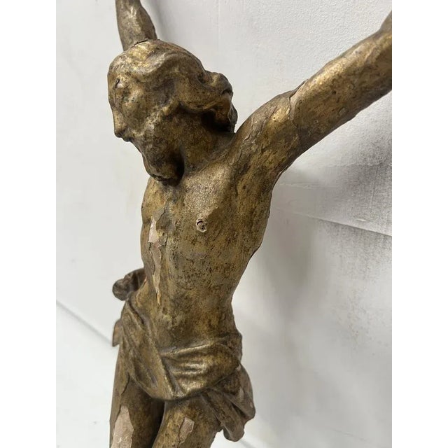 Christ in Carved and Gilded Wood, 19th Century For Sale - Image 9 of 16