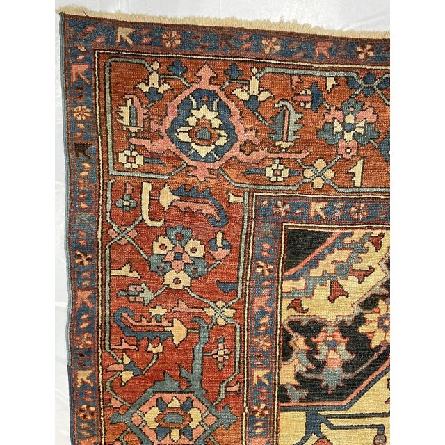 Traditional Antique Persian Serapi Rug 9’9” X 12’4” For Sale - Image 3 of 8