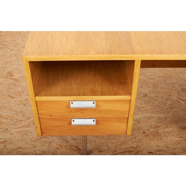 Brown Desk with Round Tube Legs by Erika Schläpfer, 1956 For Sale - Image 8 of 14