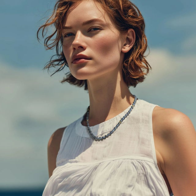 Drape yourself in mystique with this Healing power stone labradorite piece. As light dances across its surface, you'll...