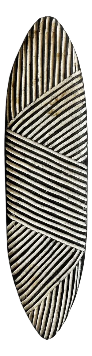 Vintage Black & White Zulu Elongated Shield
