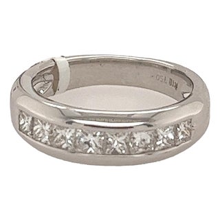Late 20th Century 18k Princess Cut DIamond Band, Size 7 For Sale