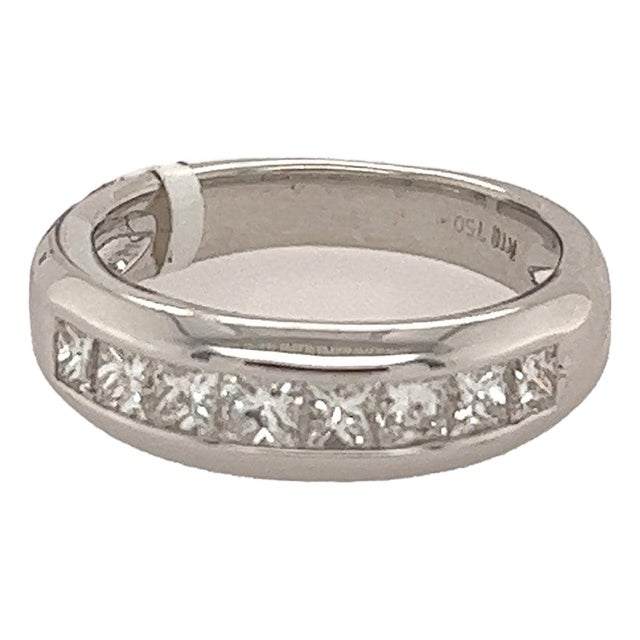 Late 20th Century 18k Princess Cut DIamond Band, Size 7 For Sale