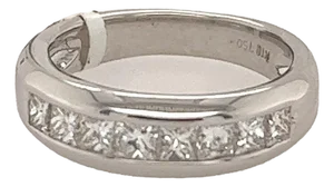 Late 20th Century 18k Princess Cut DIamond Band, Size 7