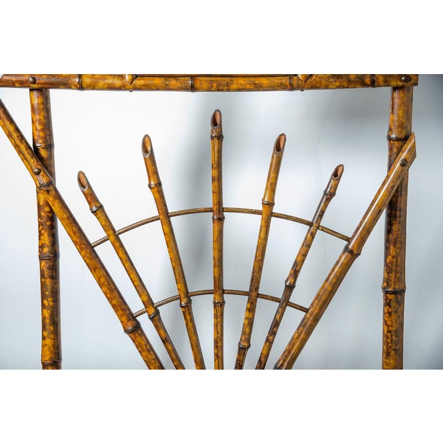 Antique Burnt Bamboo Hat Rack With Mirror, C. 1900, English Chairish