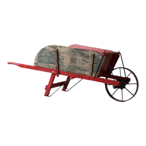 Antique Wooden Wheelbarrow
