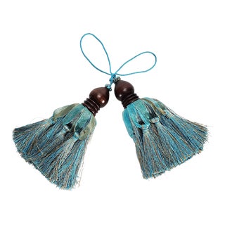 Large Turquoise Tassels Curtain Tie Back Home Décor For Sale