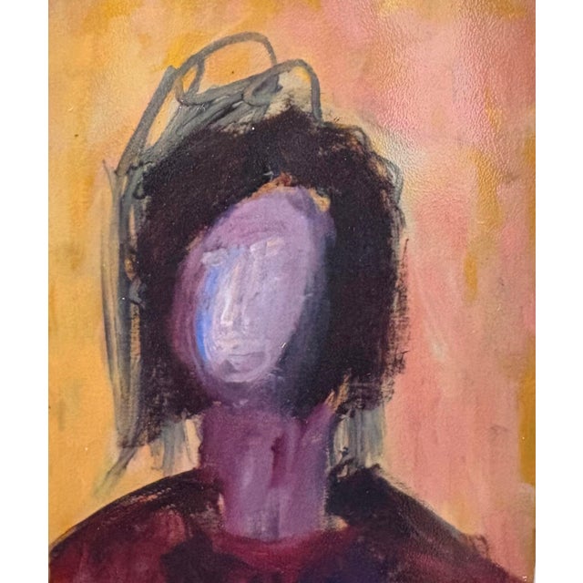 Figurative Abstract Oil Painting of a Whimsical Female by JoAnne Fleming, Signed (30” X 15”) For Sale - Image 3 of 8