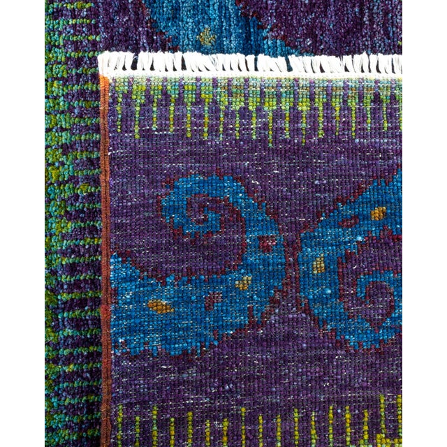 2000 - 2009 Modern Hand-Knotted Area Rug - Purple, 9' 0" x 12' 0" For Sale - Image 5 of 8