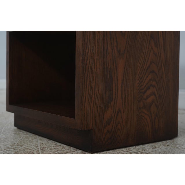 Wood Pair of Henredon Oak Campaign Style Drop Front Nightstands For Sale - Image 7 of 18