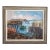 Large Vintage Wpa Style Dock Scene Painting, Signed, Framed For Sale