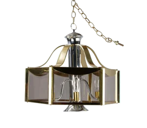 Fredrick Ramond Brass and Chrome Chandelier