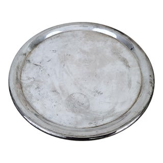 Vintage Silver Circle Tray For Sale