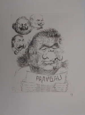 Tim, Dali in the Soviet Union, Original Signed Etching