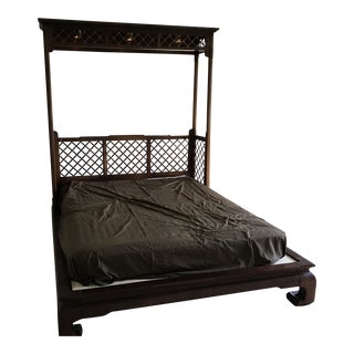 Century Chinoiserie Canopy Platform Bed For Sale