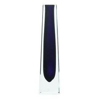Vintage Glass Vase in Blue Violet with Pyramid Shape, Germany, 1960s For Sale