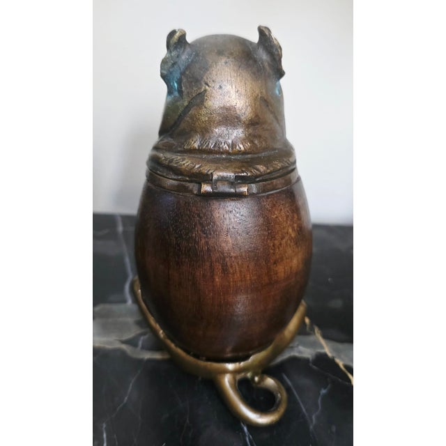 1970s Arthur Court Designs Bronze English Bulldog Dog Inkwell For Sale - Image 4 of 5