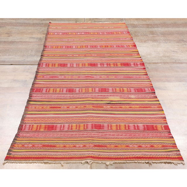 Red Vintage Turkish Kilim Rug - 02'07 X 08'02 For Sale - Image 8 of 9