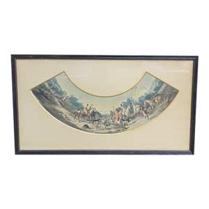 Antique French Hunt Scene Engraving