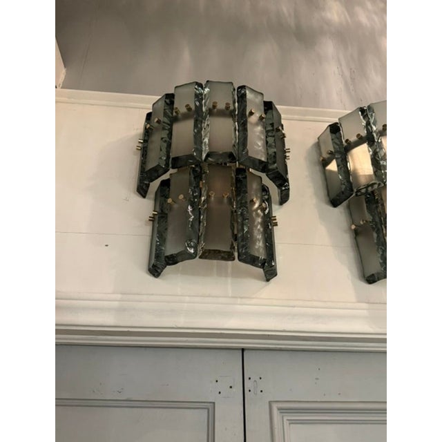 Murano Ice Block Sconces - a Pair For Sale - Image 4 of 6